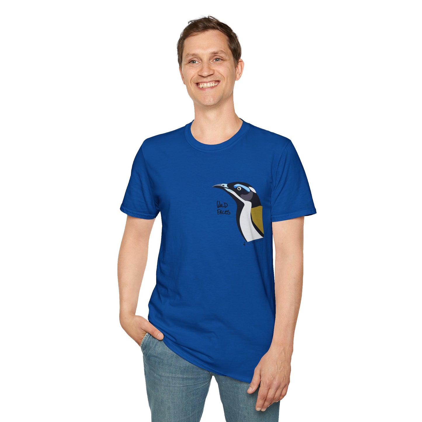 Blue-faced Honeyeater- Small design - Unisex Softstyle T-Shirt