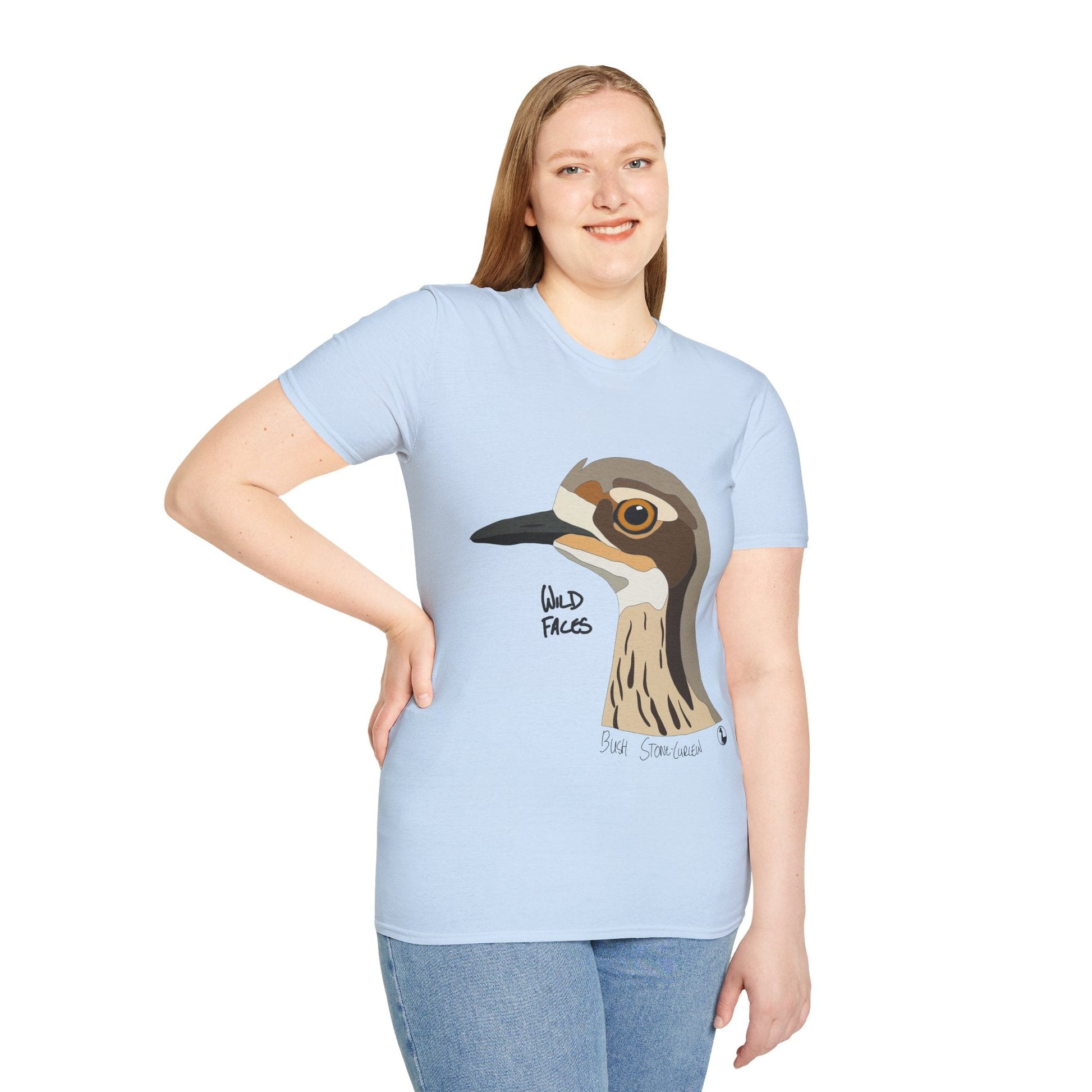 Bush Stone-curlew Head - Unisex Softstyle T-Shirt Printify