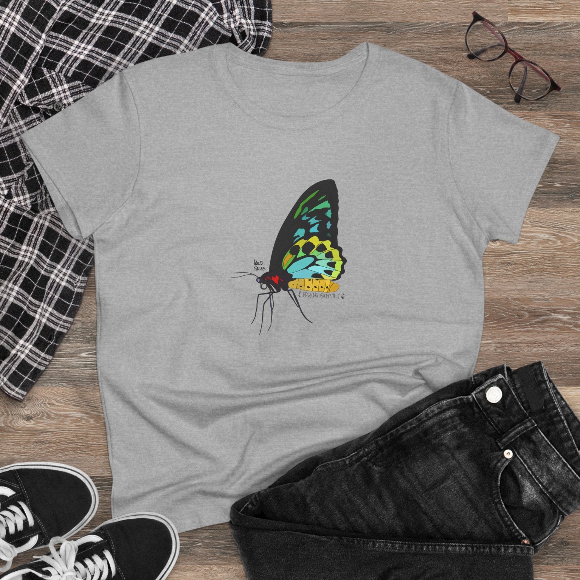 Birdwing Butterfly - Women's Midweight Cotton Tee Printify