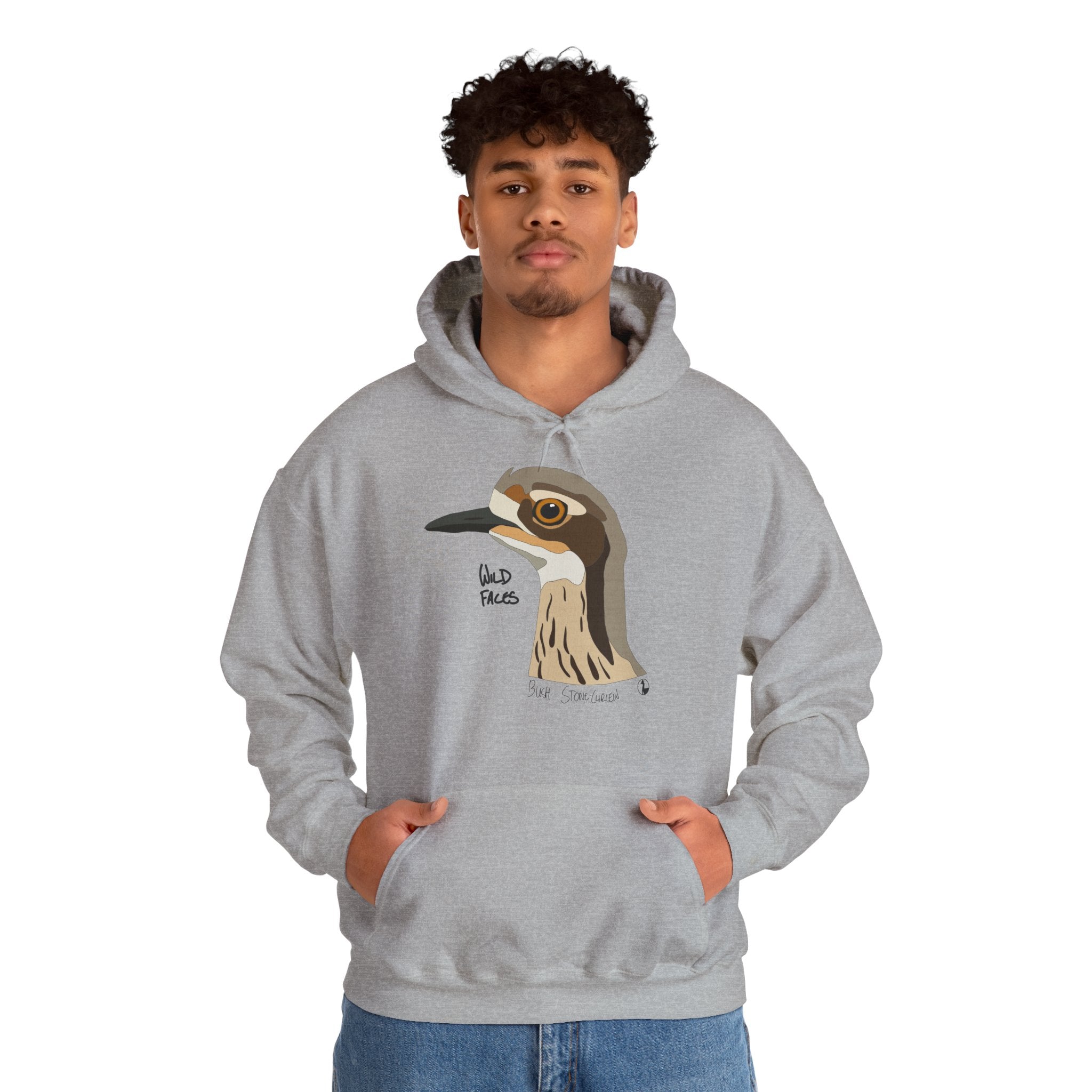 Bush-stone Curlew (head) | Unisex Heavy Blend™ Hooded Sweatshirt Printify