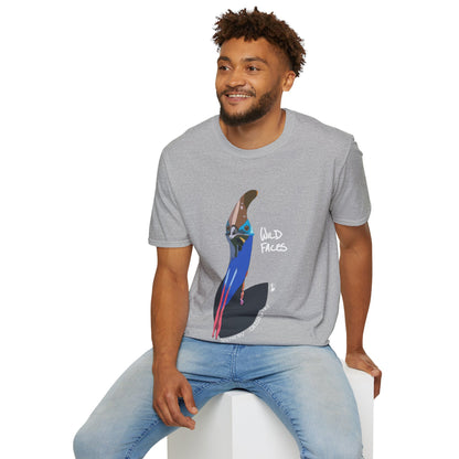 Southern Cassowary (white font) - Unisex Softstyle T-Shirt Printify