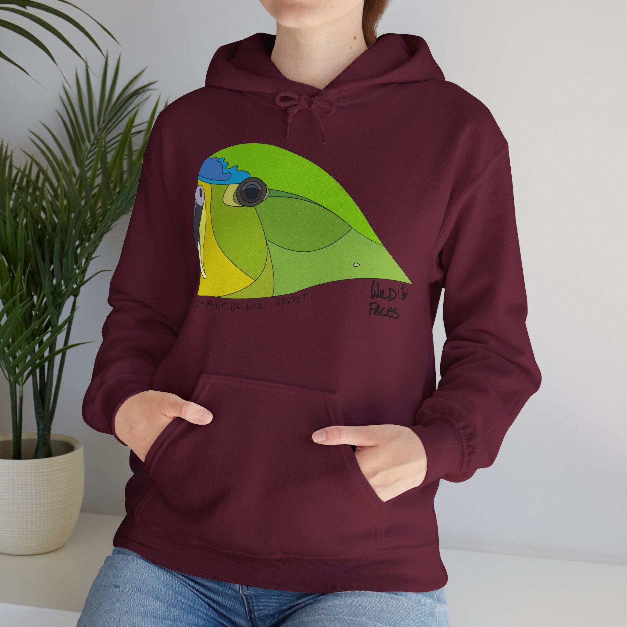 Orange-bellied Parrot | Unisex Heavy Blend™ Hooded Sweatshirt Printify