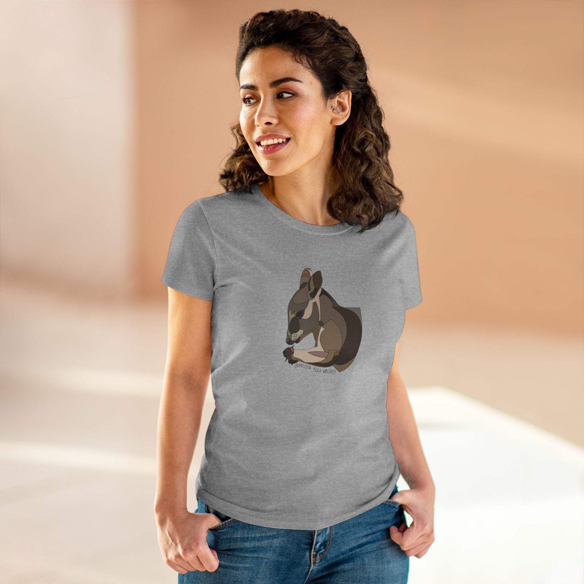 Mareeba Rock-wallaby - Women's Midweight Cotton Tee Printify