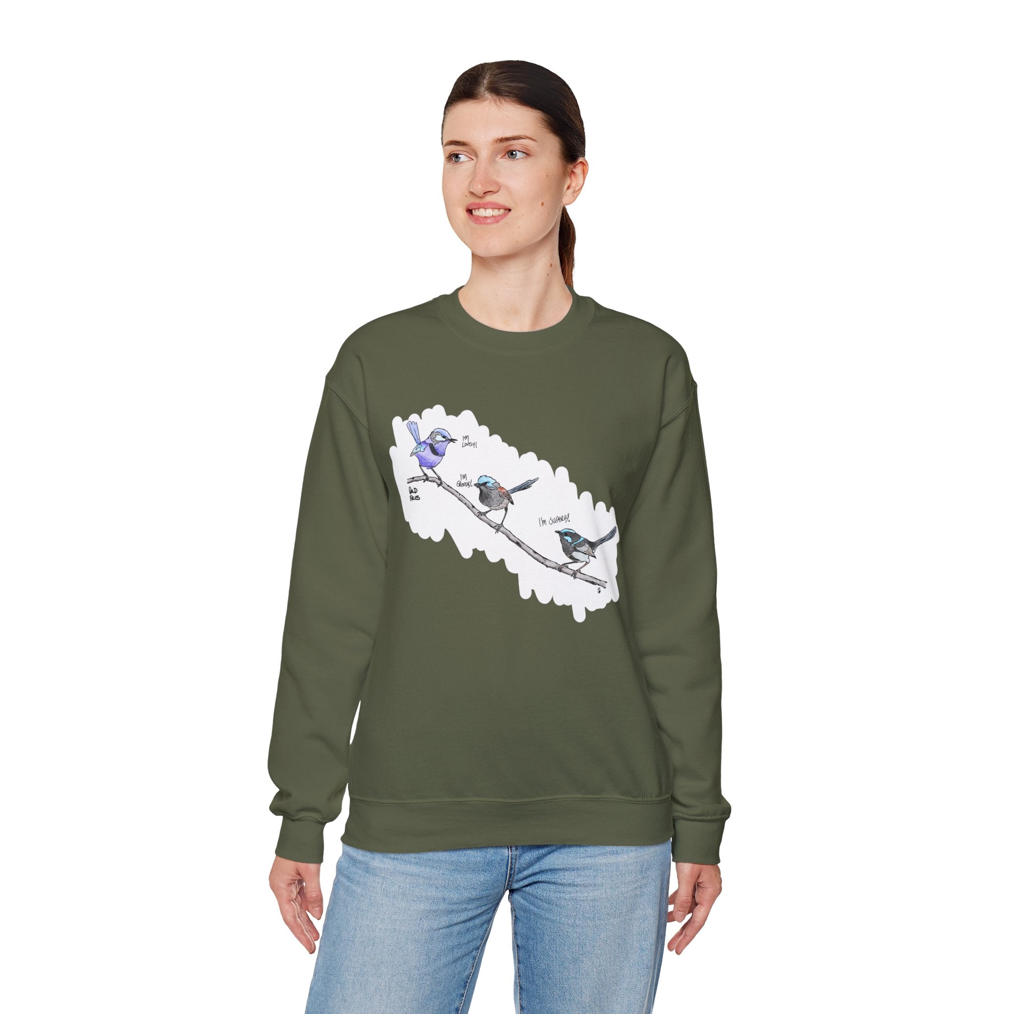 Trio of Fairywrens | Unisex Heavy Blend™ Crewneck Printify