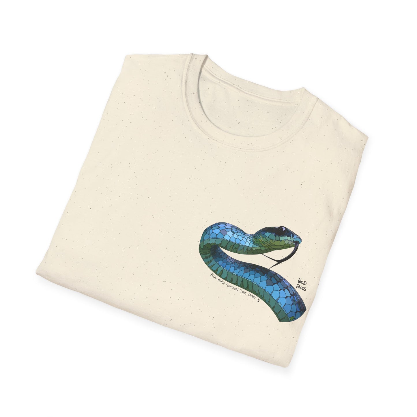 Blue Phase Common Tree-Snake - Small design - Unisex Softstyle T-Shirt