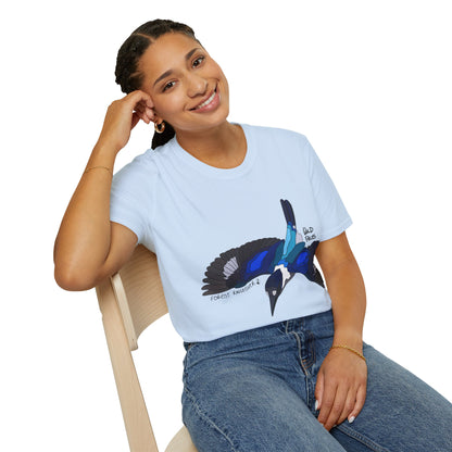 Forest Kingfisher (flying) - Unisex Softstyle T-Shirt