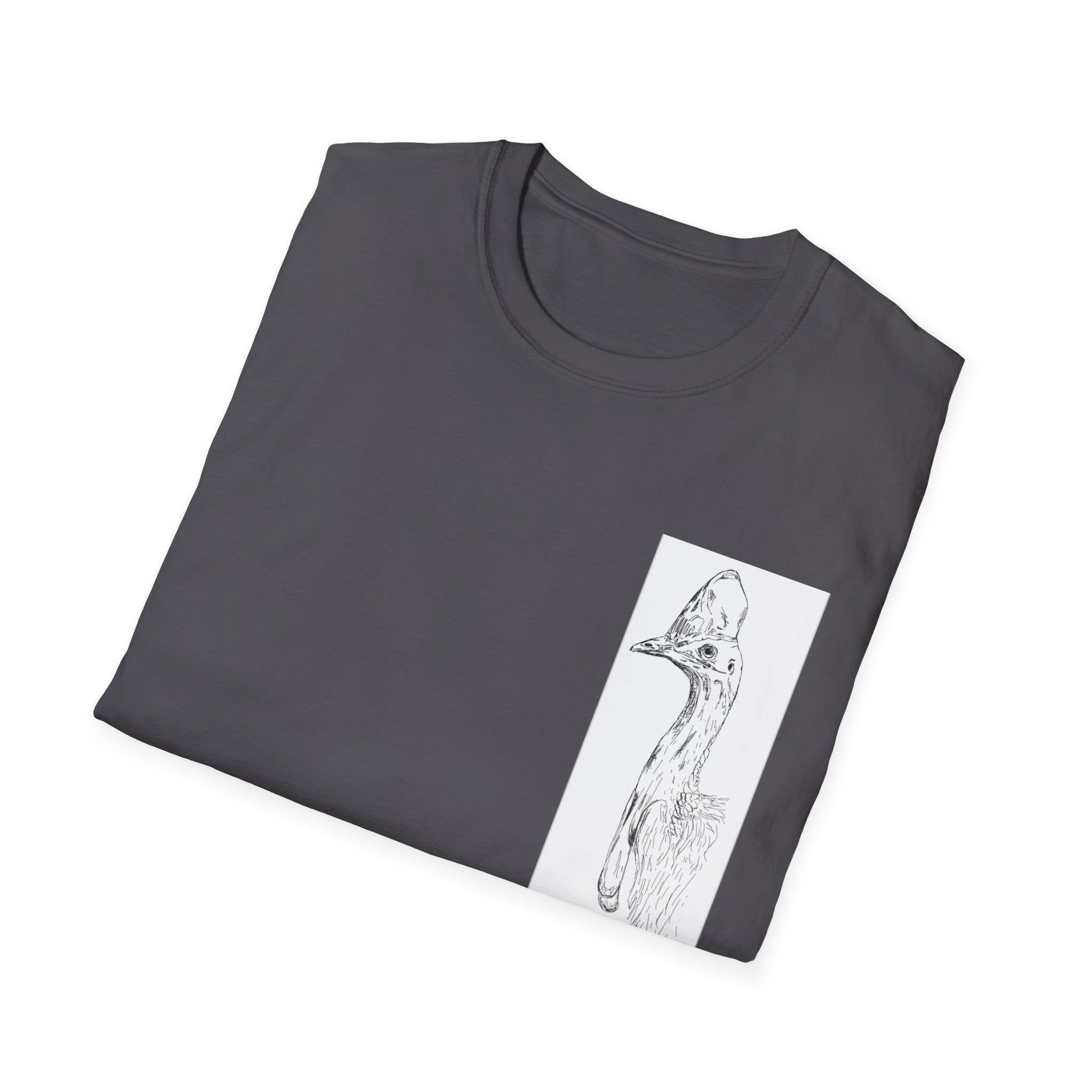 Southern Cassowary (sketch) - Unisex Softstyle T-Shirt Printify