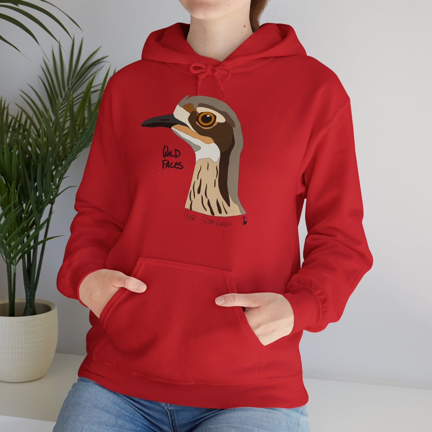 Bush-stone Curlew (head) | Unisex Heavy Blend™ Hooded Sweatshirt