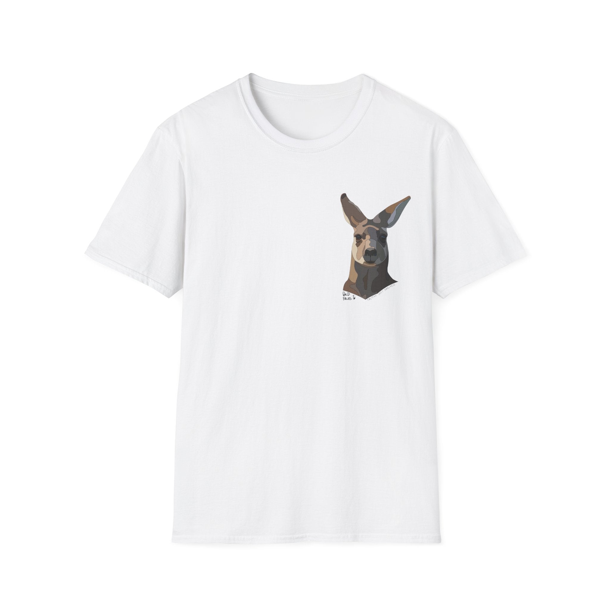 Eastern Grey Kangaroo - Small design - Unisex Softstyle T-Shirt