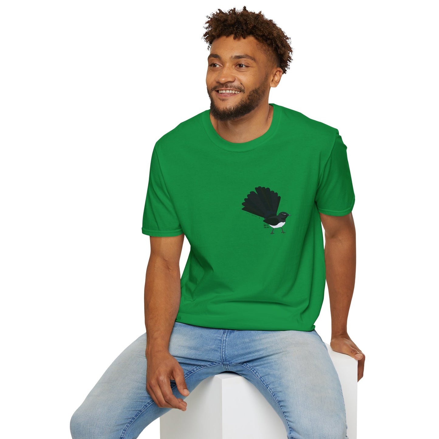 Willy Wagtail - Small design - Unisex Softstyle T-Shirt