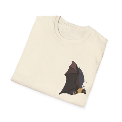 Spectacled Flying Fox (in flight) - Small design - Unisex Softstyle T-Shirt