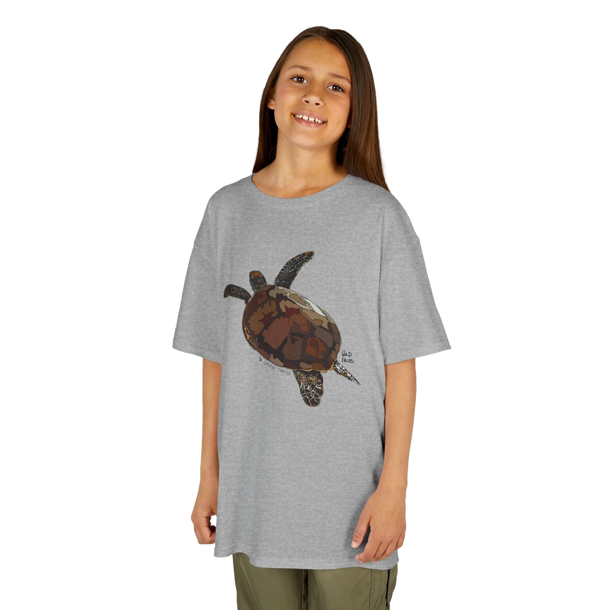 Green Turtle | Kids Heavy Cotton™ Tee Printify