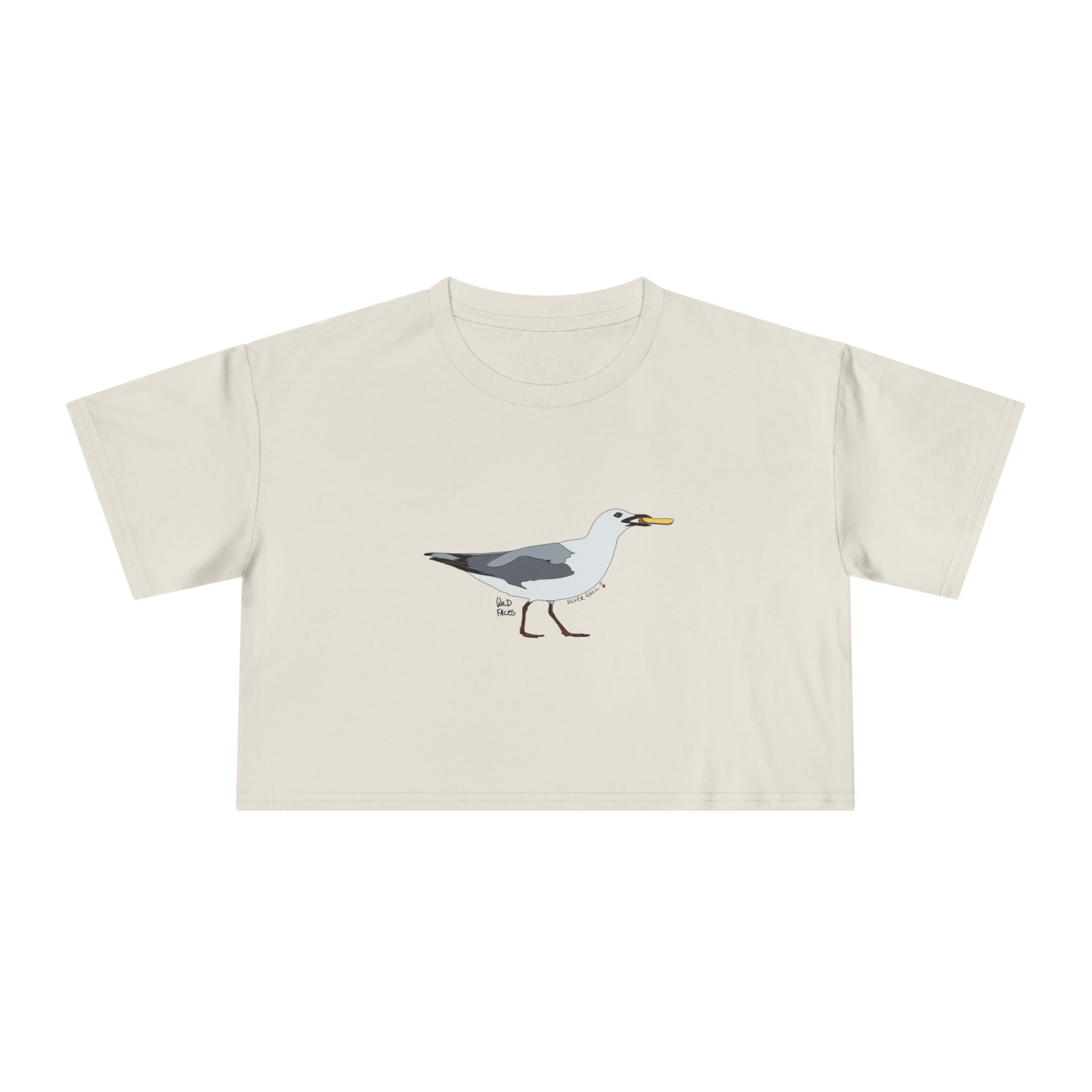 Silver Gull - standing with chip - Women's Crop Tee
