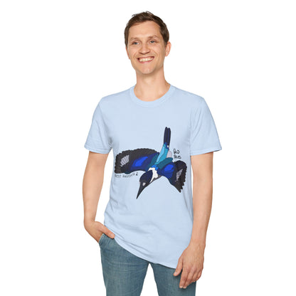 Forest Kingfisher (flying) - Unisex Softstyle T-Shirt