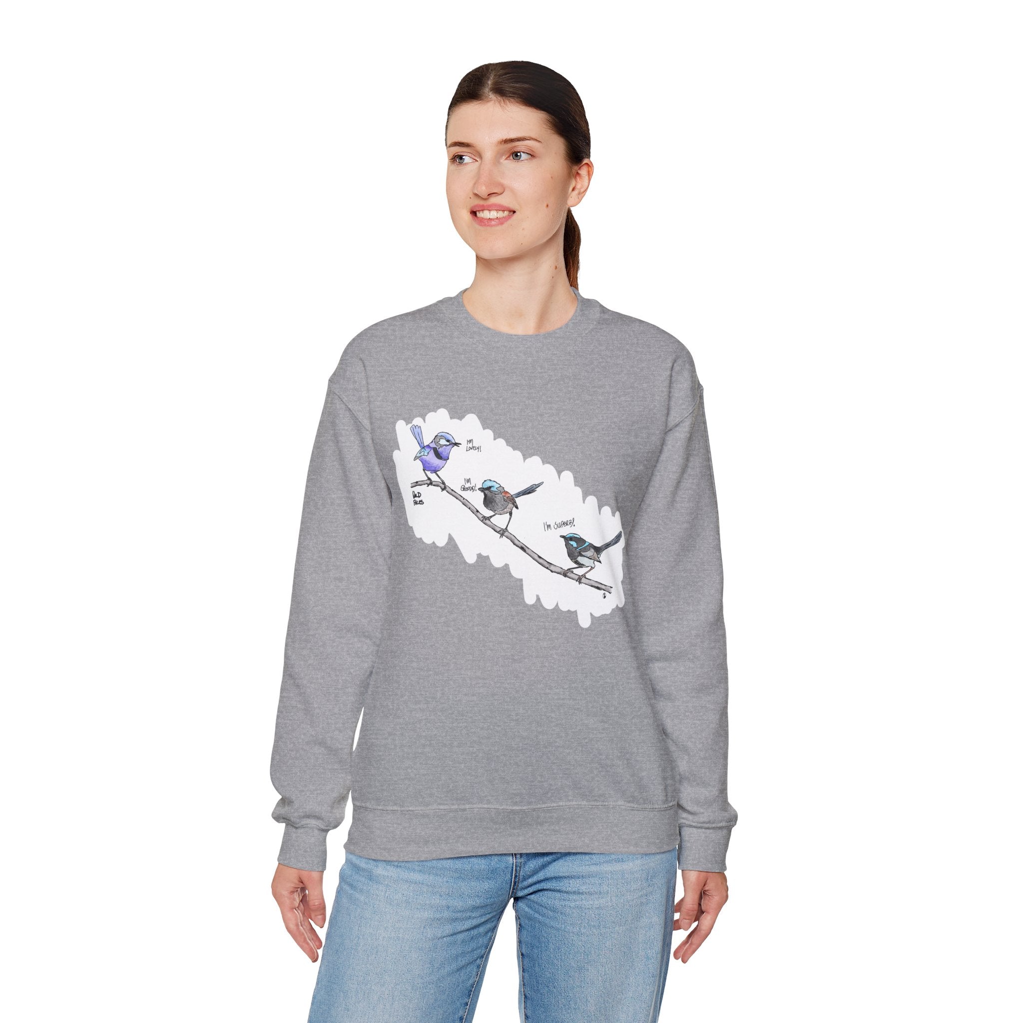 Trio of Fairywrens | Unisex Heavy Blend™ Crewneck Printify