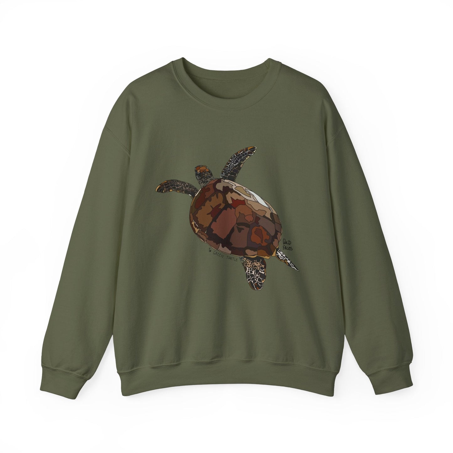Green Turtle Sweatshirt | Unisex Heavy Blend™ Crewneck Printify