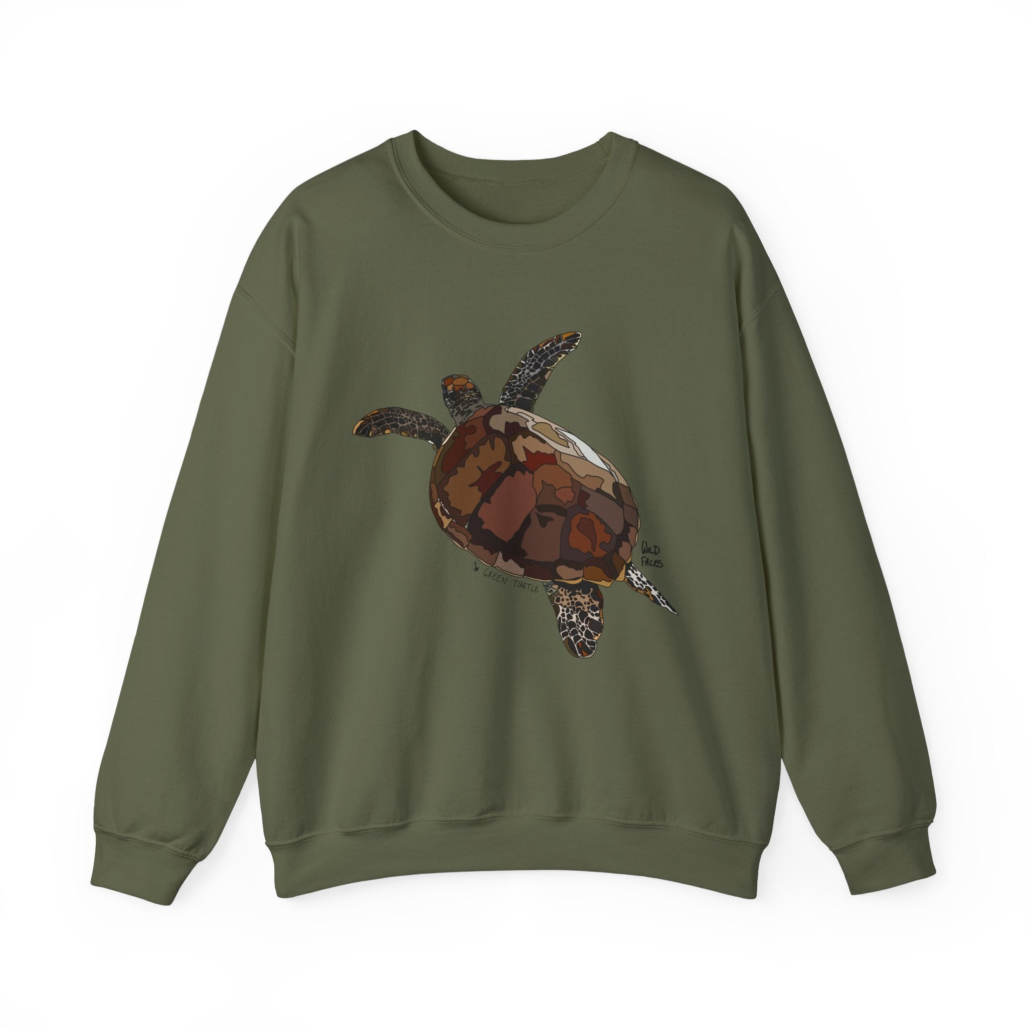 Green Turtle Sweatshirt | Unisex Heavy Blend™ Crewneck Printify