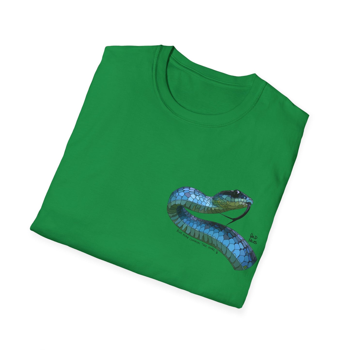 Blue Phase Common Tree-Snake - Small design - Unisex Softstyle T-Shirt