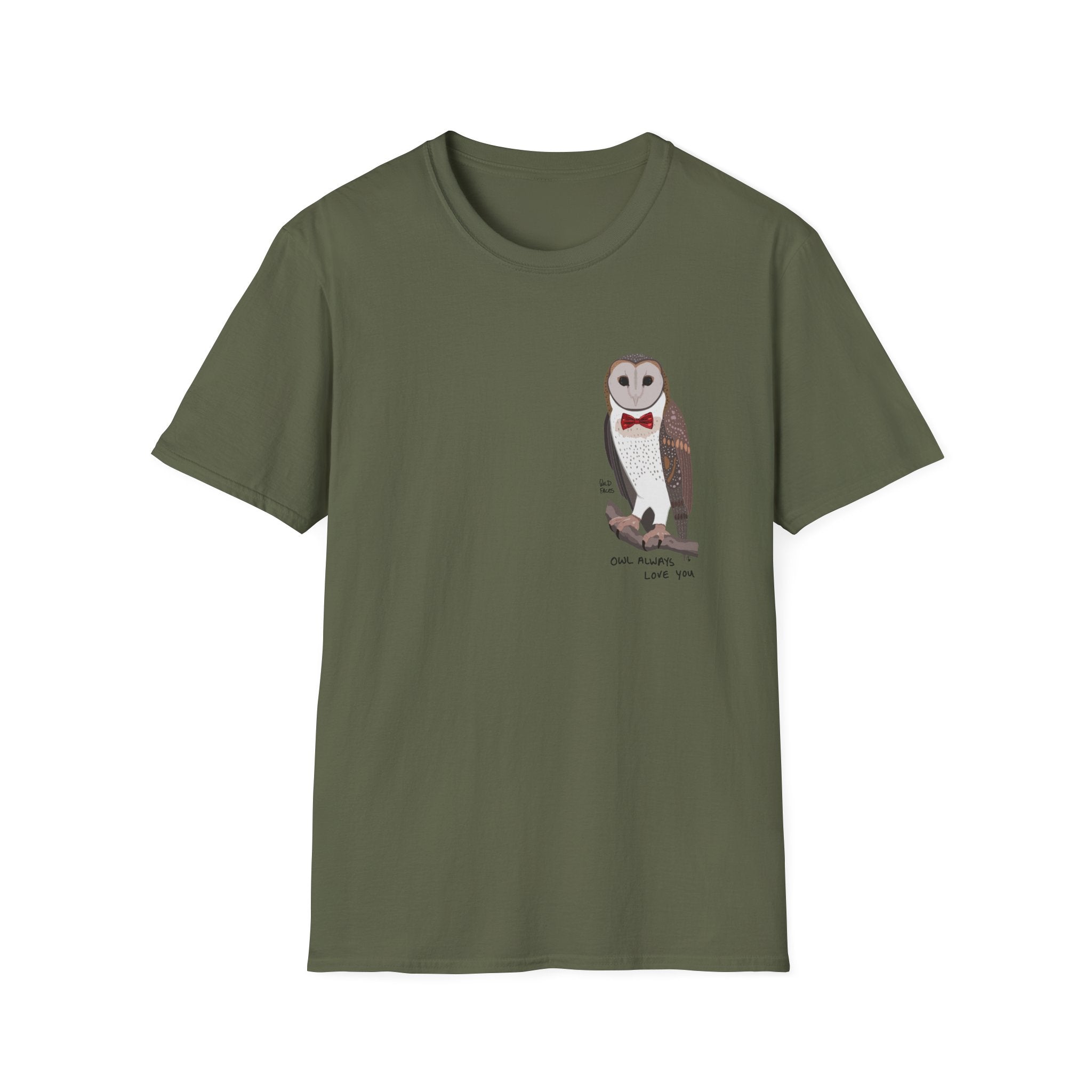 Love from... a Masked Owl - small design - Unisex Softstyle T-Shirt
