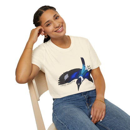 Forest Kingfisher (flying) - Unisex Softstyle T-Shirt