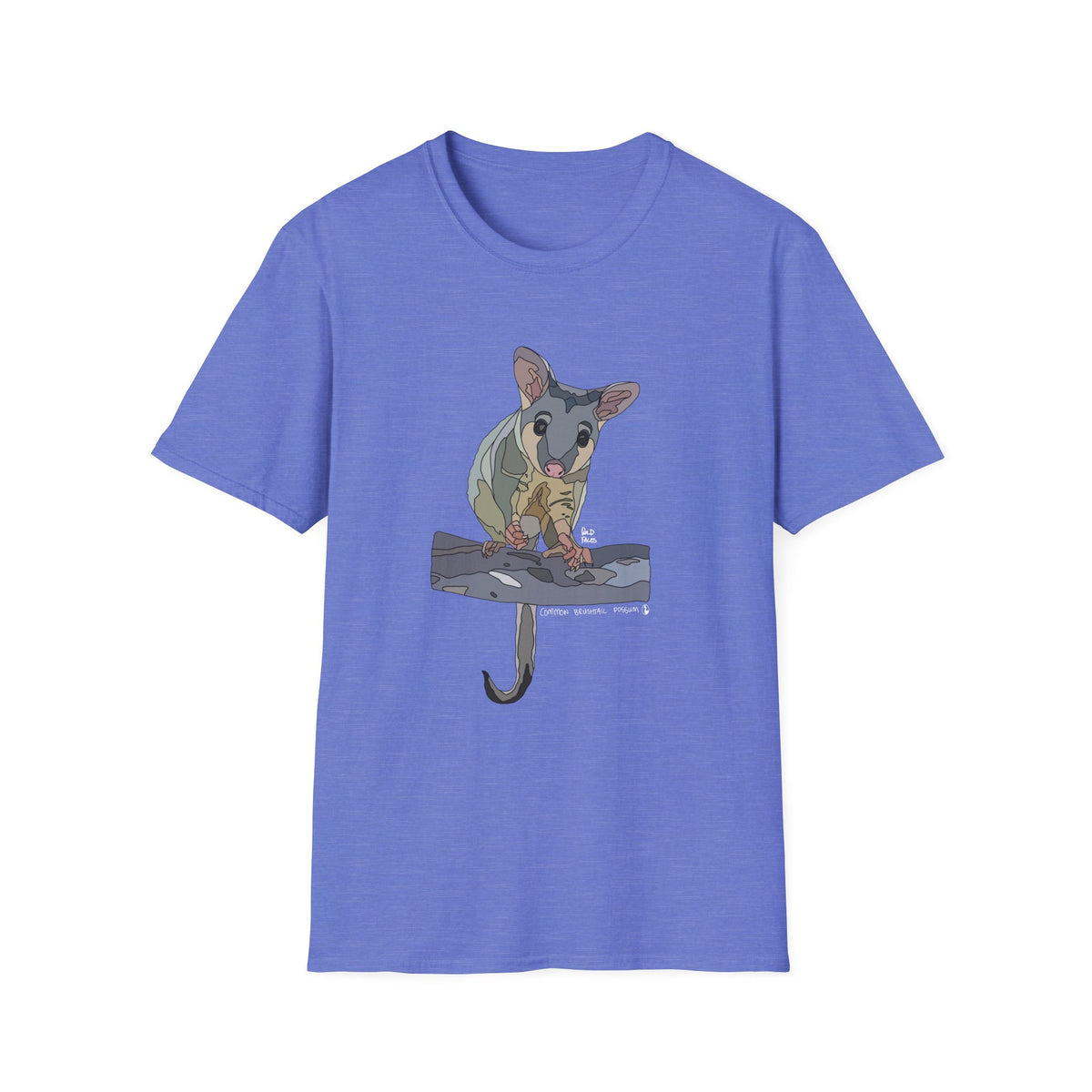 Common Brushtail Possum (white writing) - Unisex Softstyle T-Shirt