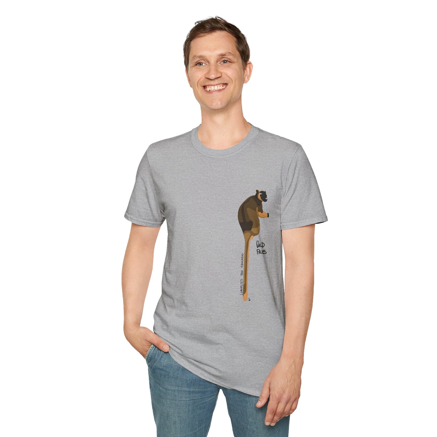 Lumholtz's Tree Kangaroo - Small design - Unisex Softstyle T-Shirt Printify