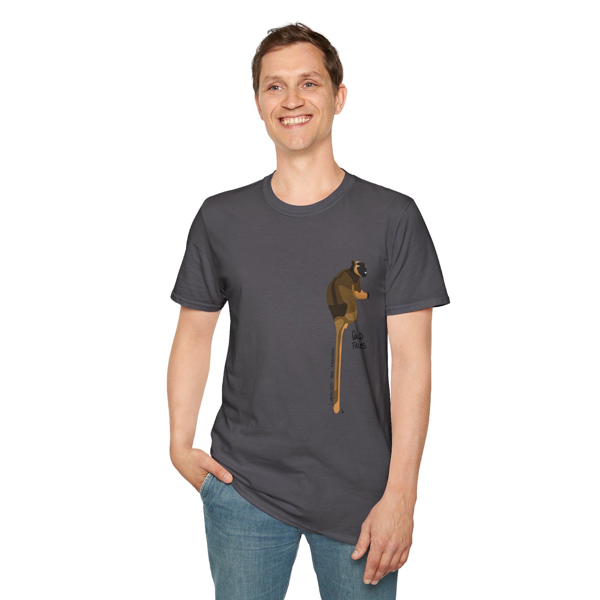 Lumholtz's Tree Kangaroo - Small design - Unisex Softstyle T-Shirt Printify