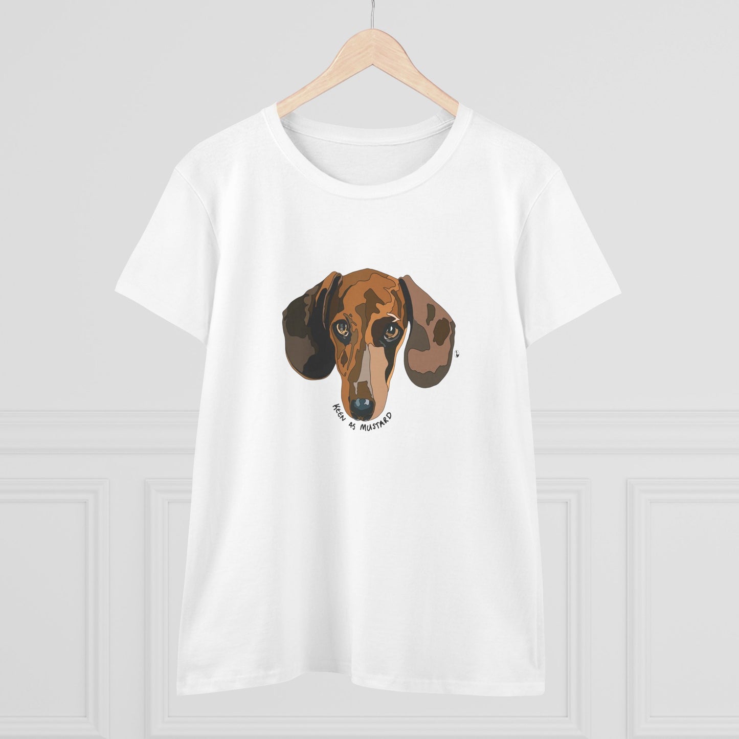 Dachshund (Keen as mustard) - Women's Midweight Cotton Tee