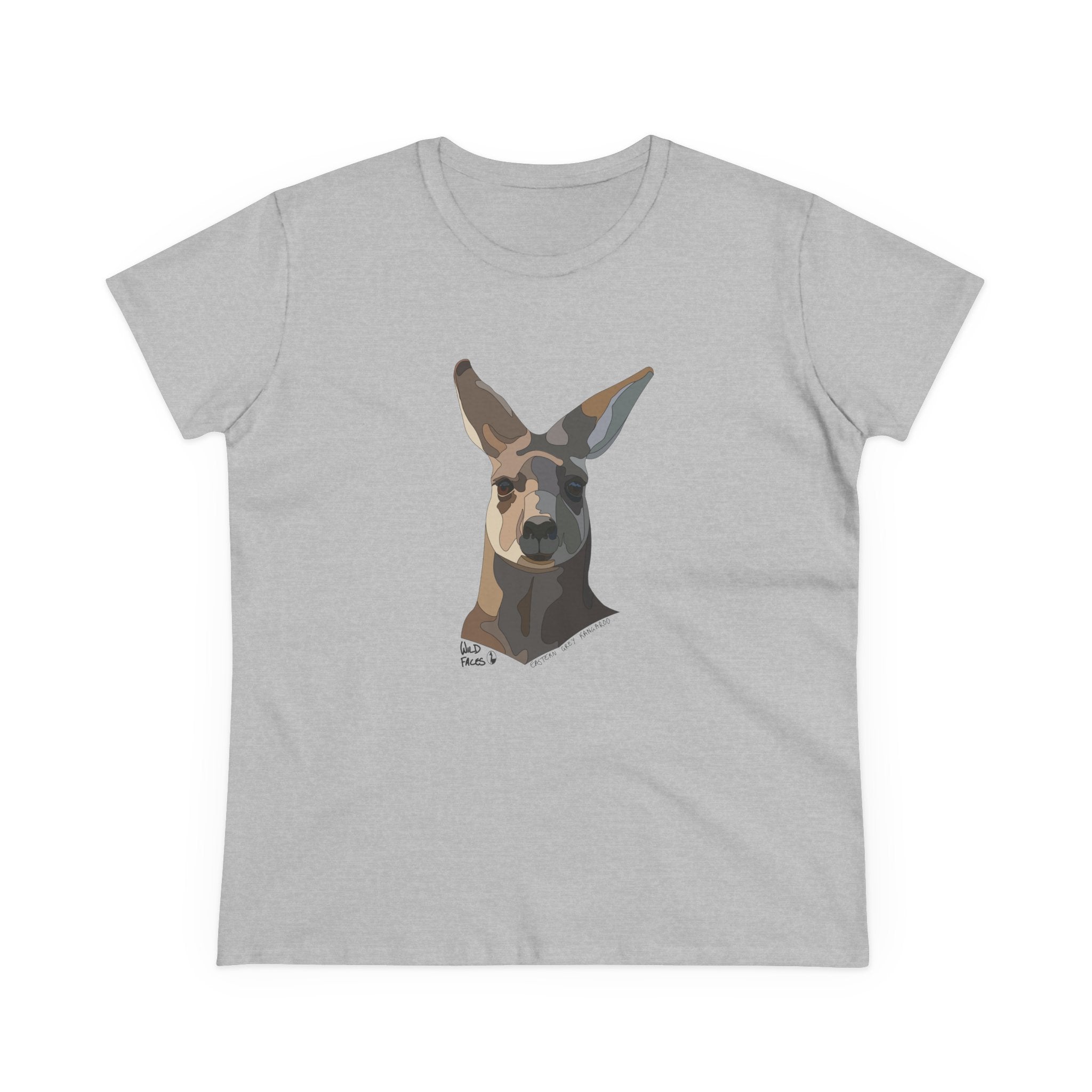 Eastern Grey Kangaroo - Women's Midweight Cotton Tee Printify
