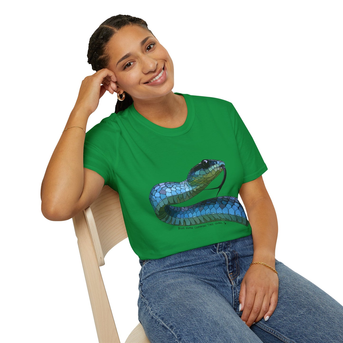 Blue Phase Common Tree-Snake - Unisex Softstyle T-Shirt