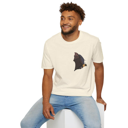 Spectacled Flying Fox (in flight) - Small design - Unisex Softstyle T-Shirt