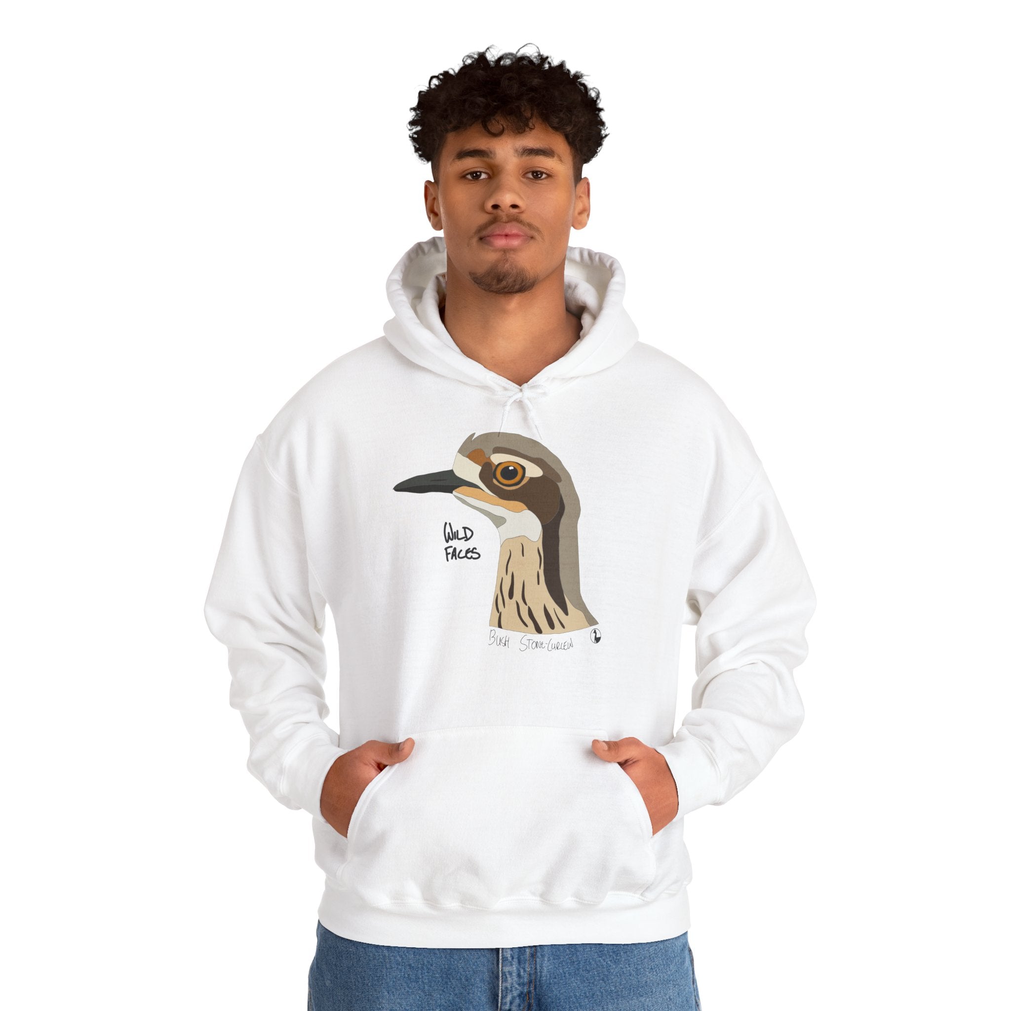 Bush-stone Curlew (head) | Unisex Heavy Blend™ Hooded Sweatshirt Printify