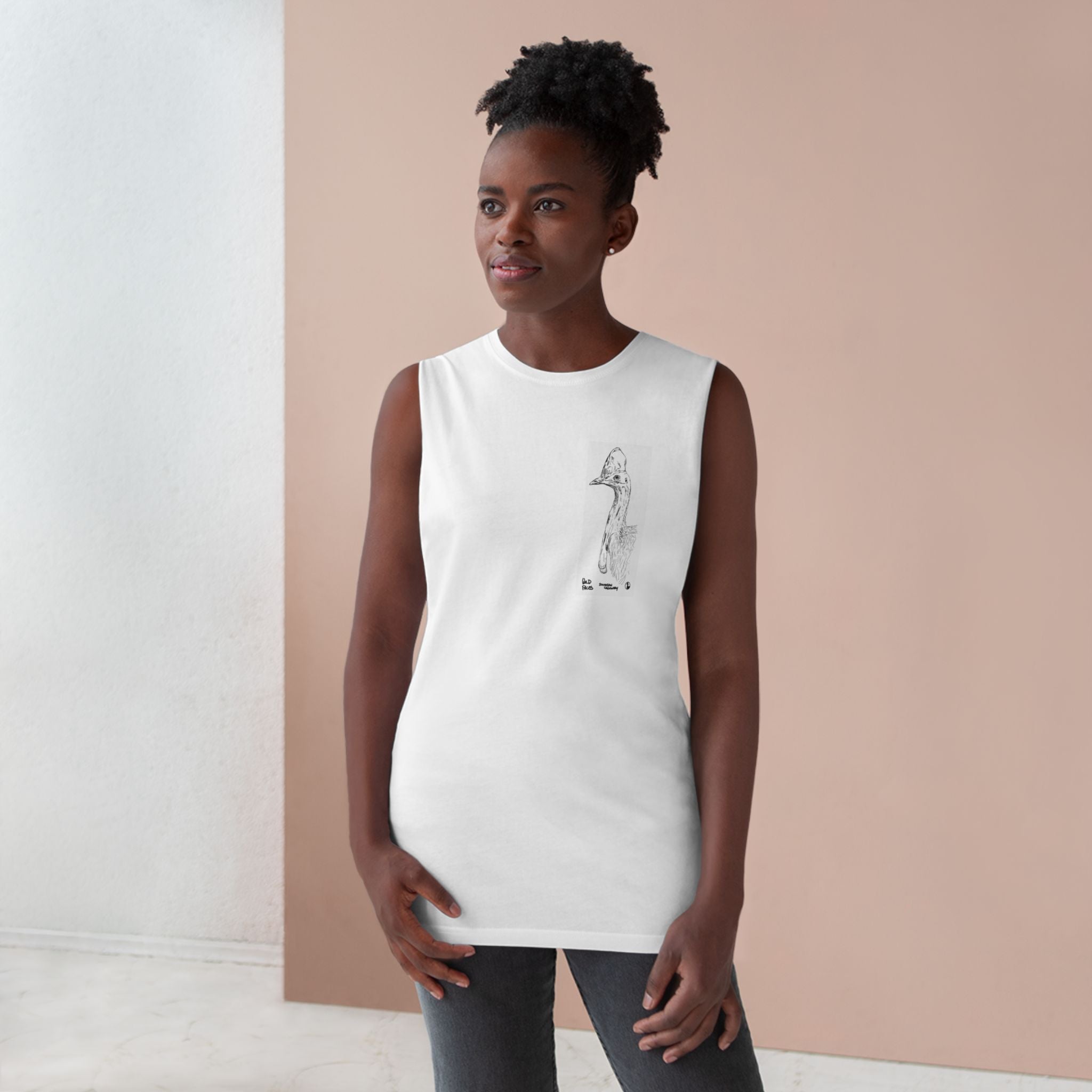 Southern Cassowary (sketch) - Unisex Barnard Tank Printify