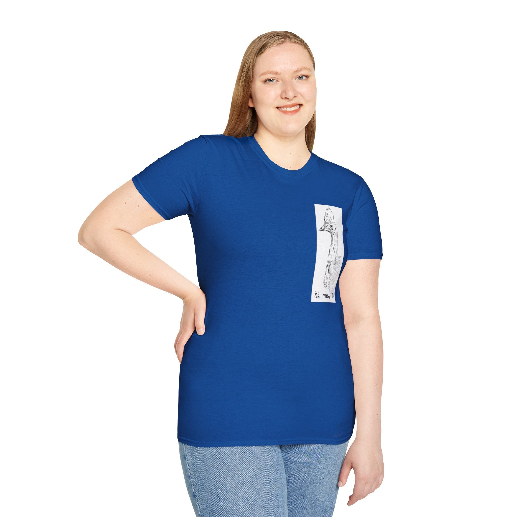 Southern Cassowary (sketch) - Unisex Softstyle T-Shirt Printify