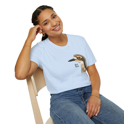 Bush Stone-curlew Head- Small design - Unisex Softstyle T-Shirt