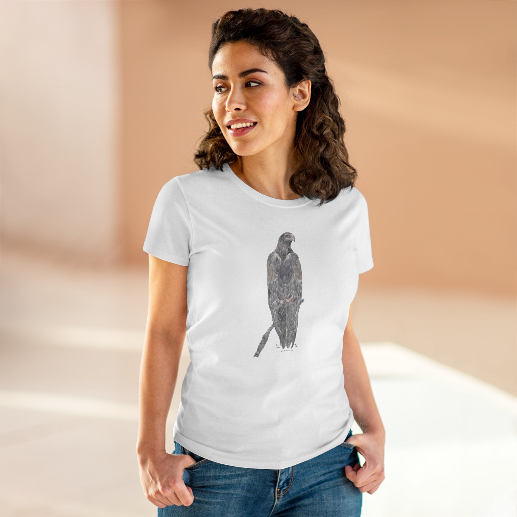 Wedge-tailed Eagle (pastel design) - Women's Midweight Cotton Tee Printify