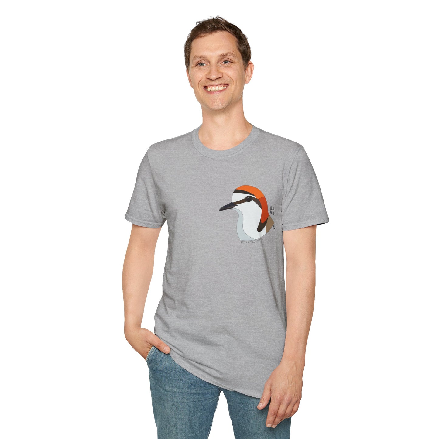 Red-capped Plover- Small design - Unisex Softstyle T-Shirt