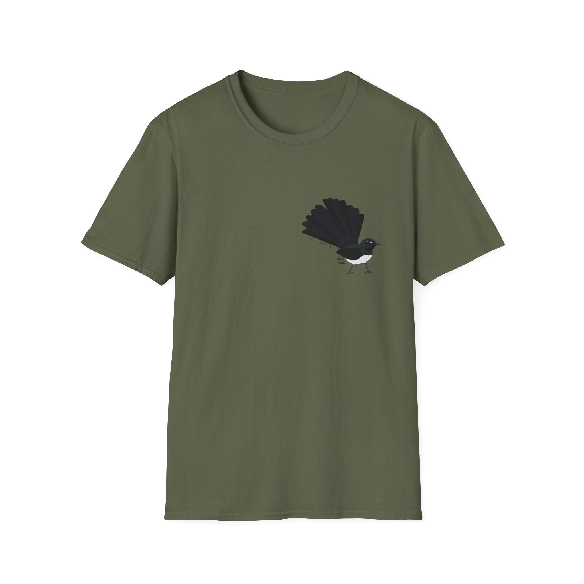 Willy Wagtail - Small design - Unisex Softstyle T-Shirt Printify