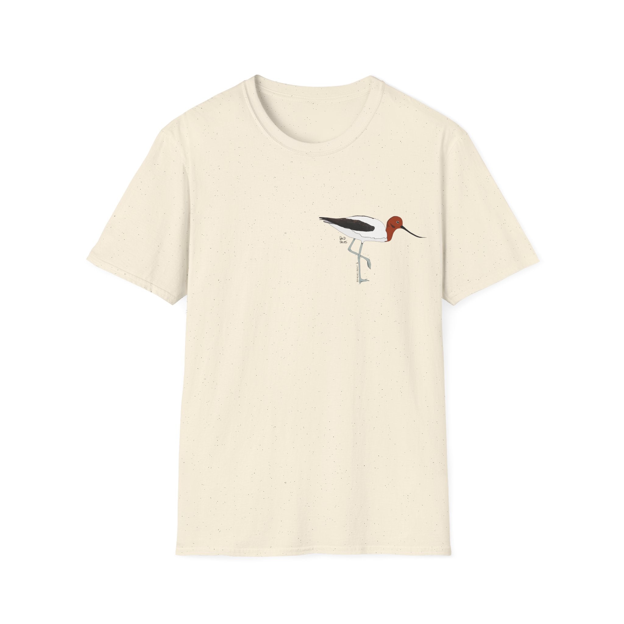 Red-necked Avocet - small design - Unisex Softstyle T-Shirt