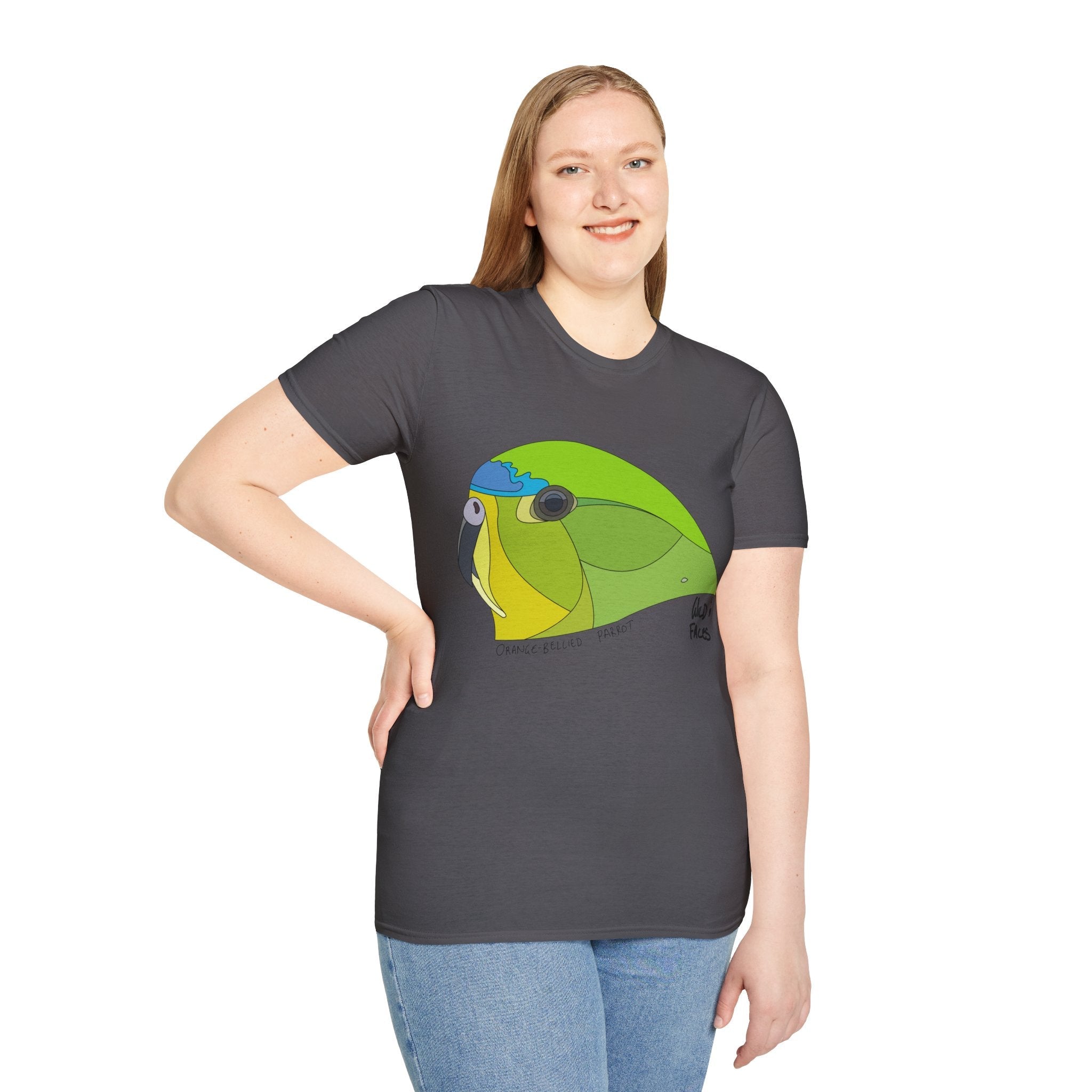 Orange-bellied Parrot - Unisex Softstyle T-Shirt Printify