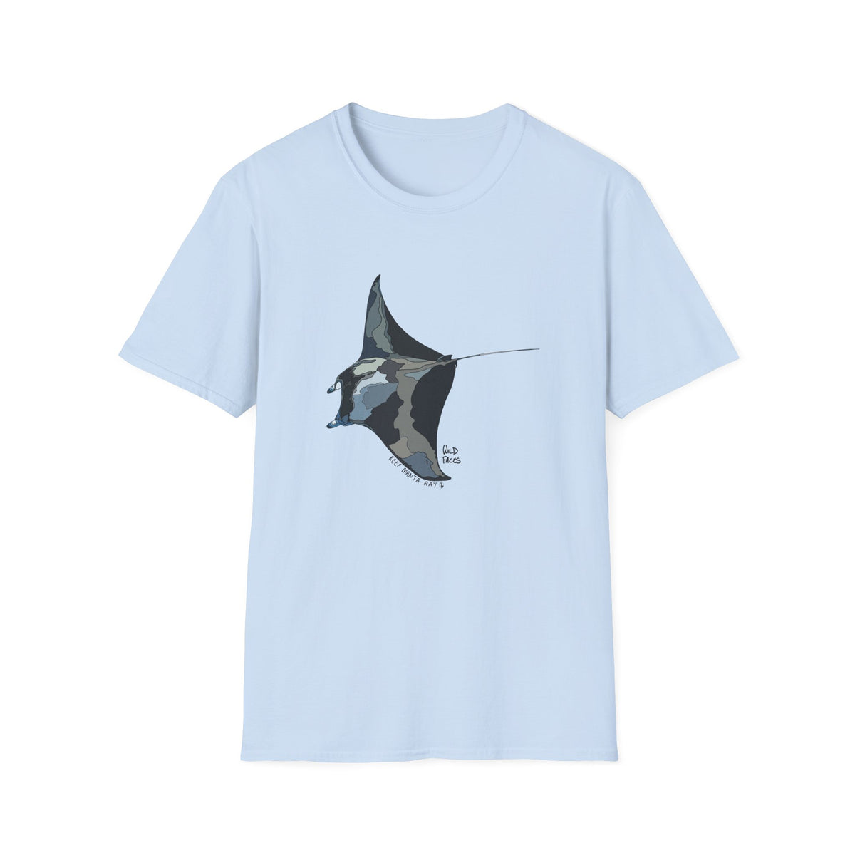 Reef Manta Ray- large design - Unisex Softstyle T-Shirt