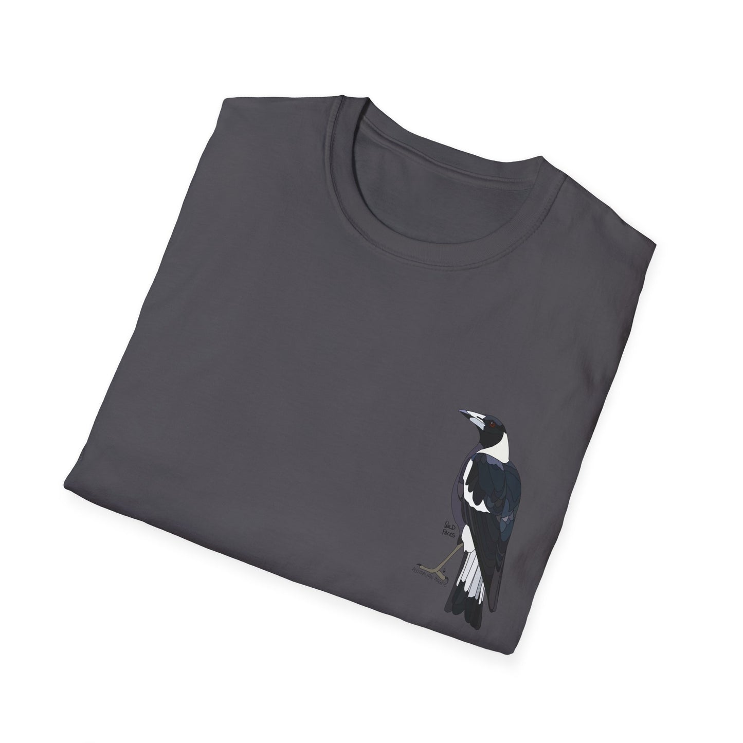 Australian Magpie - Small design - Unisex Softstyle T-Shirt Printify