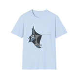 Reef Manta Ray- large design - Unisex Softstyle T-Shirt Printify