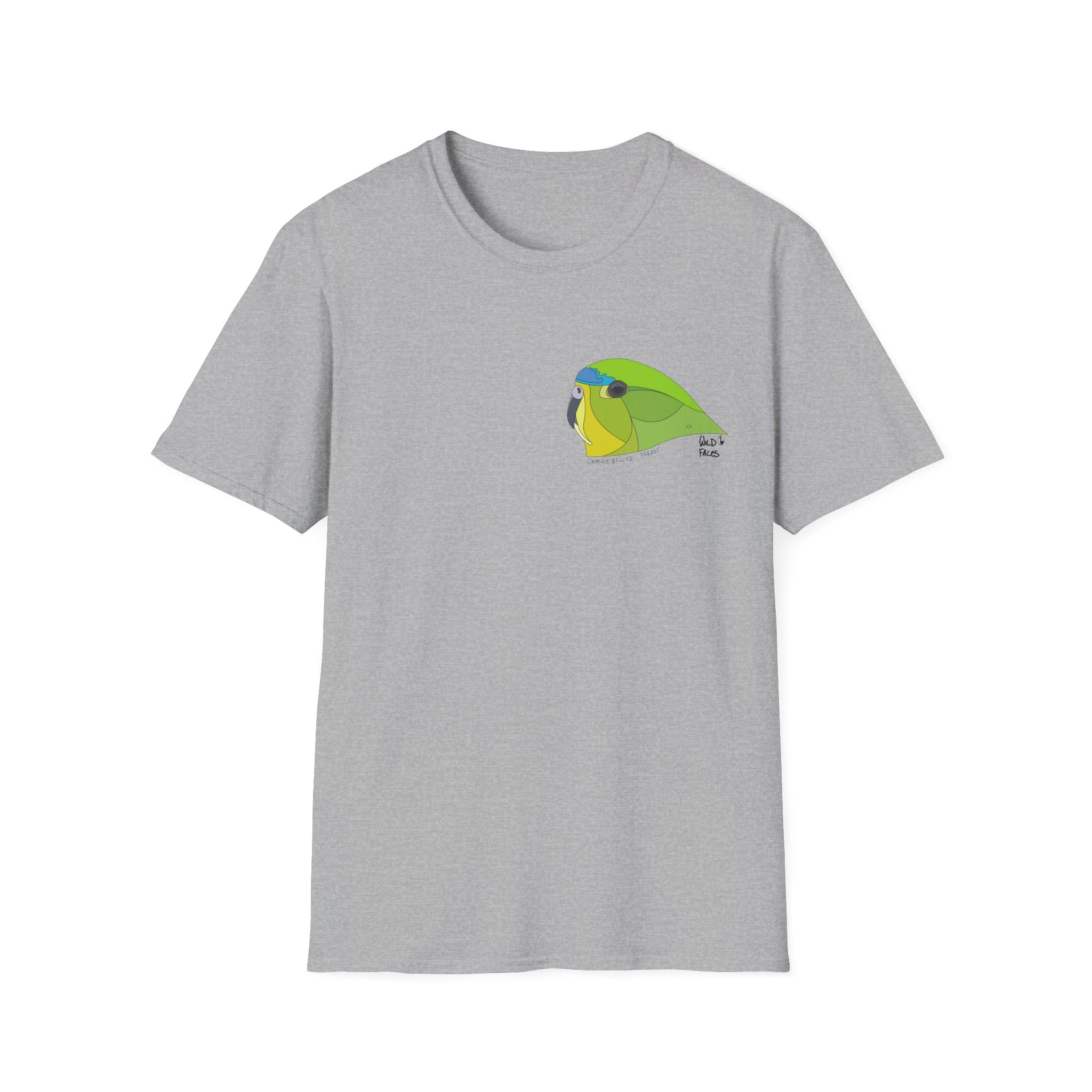 Orange-bellied Parrot - Small design- Unisex Softstyle T-Shirt Printify
