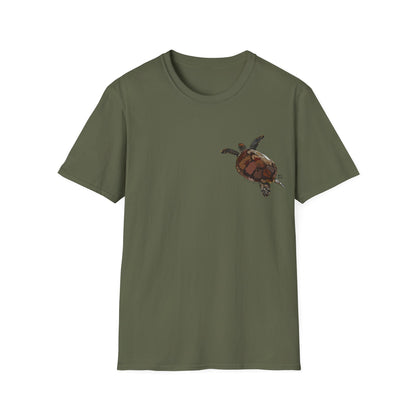 Green Turtle - Small design - Unisex Softstyle T-Shirt