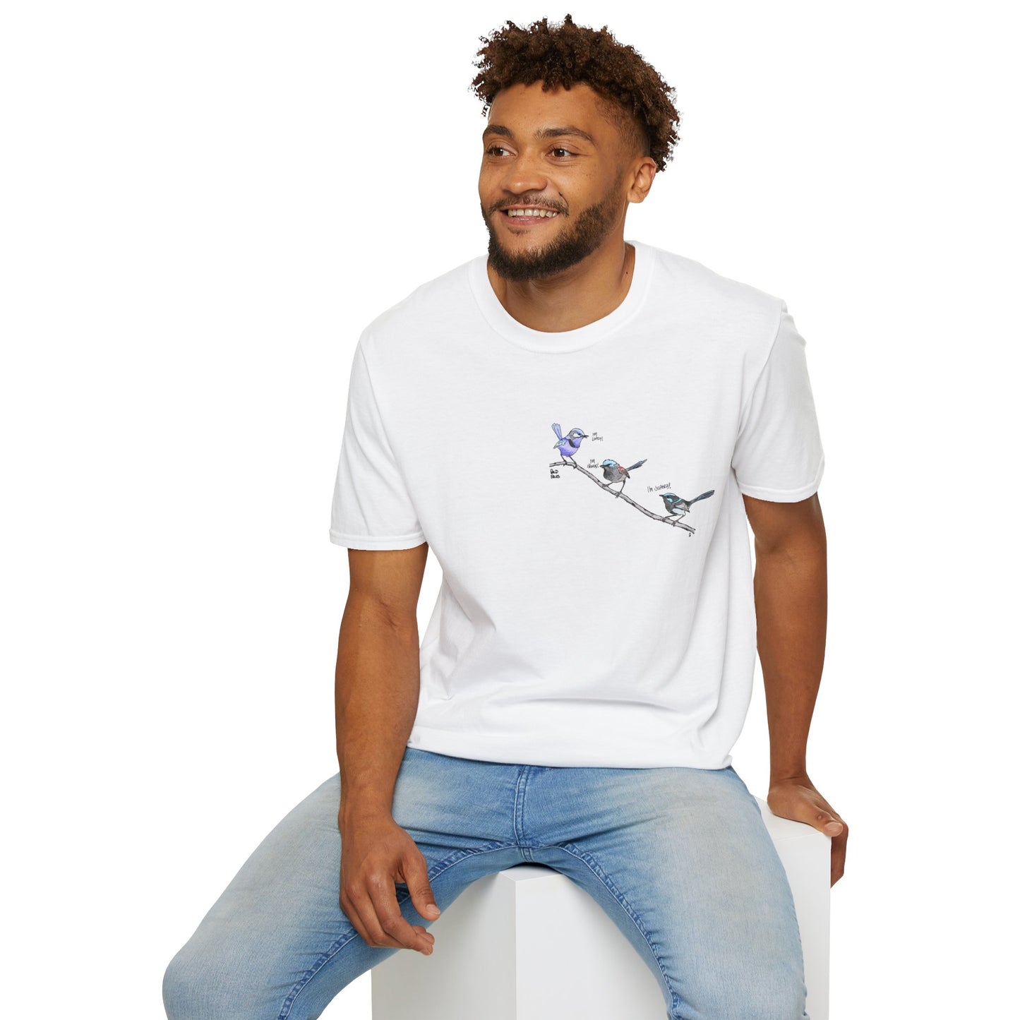 A trio of  Fairy-wrens (spendid, superb and lovely) - Small design - Unisex Softstyle T-Shirt