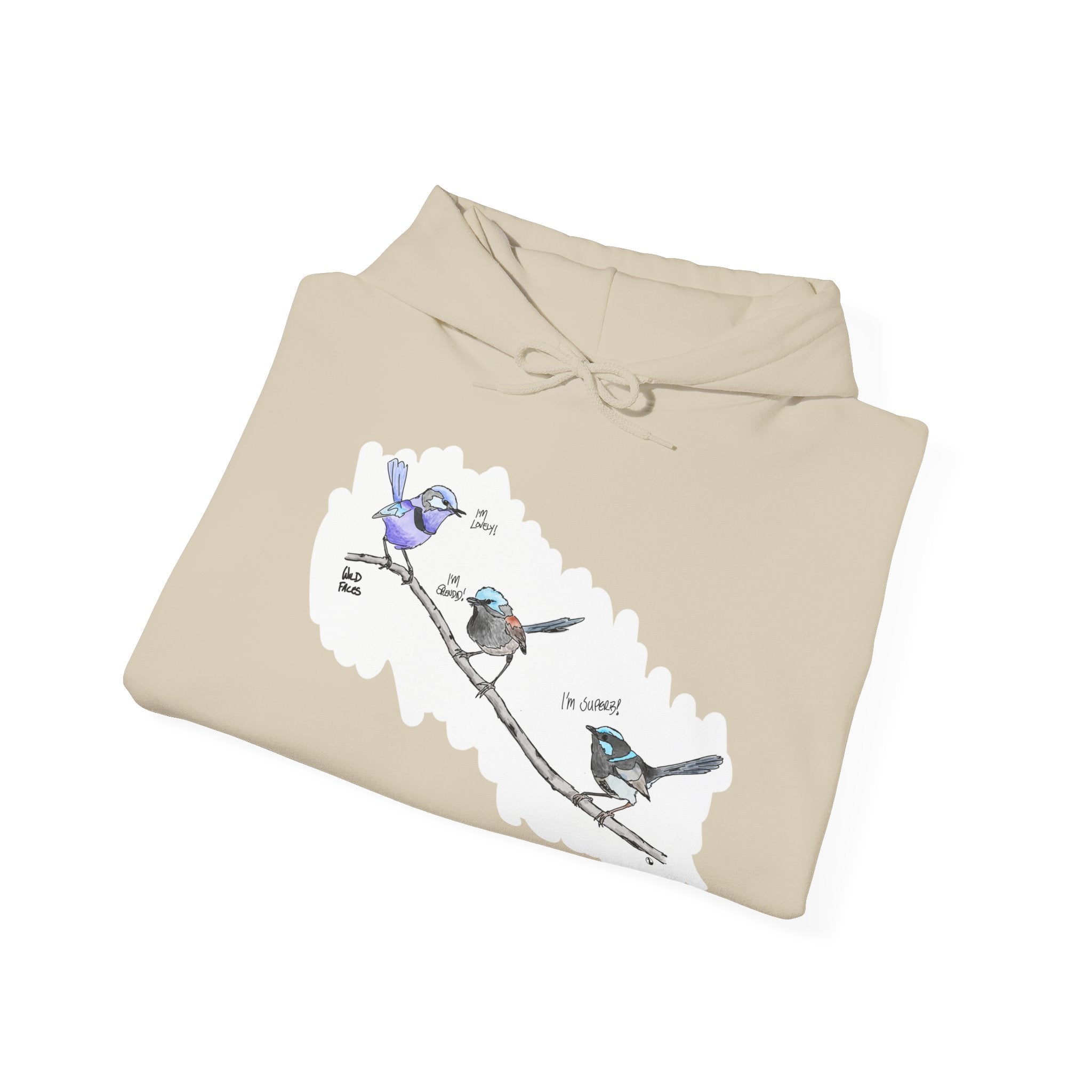 A trio of Fairywrens (spendid, superb and lovely) | Unisex Heavy Blend™ Hooded Sweatshirt Printify