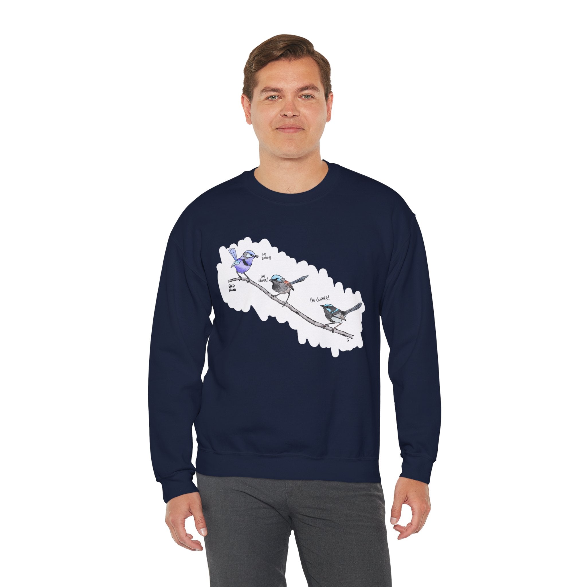Trio of Fairywrens | Unisex Heavy Blend™ Crewneck Printify