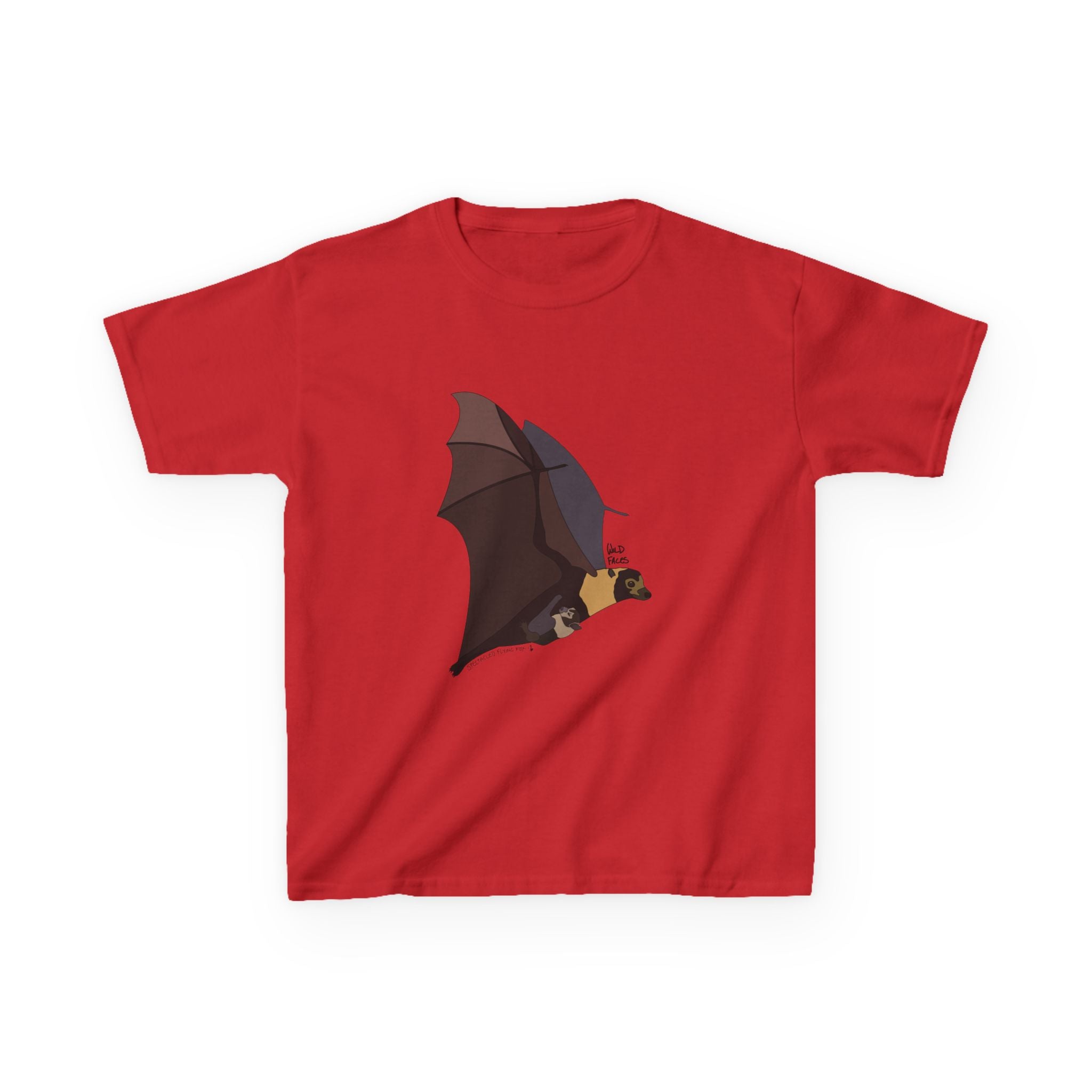 Spectacled Flying Fox (in flight) | Kids Heavy Cotton™ Tee Printify