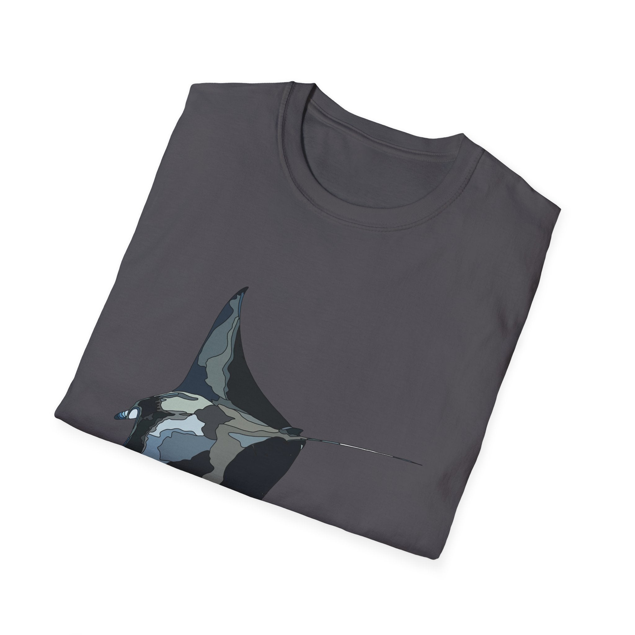 Reef Manta Ray- large design - Unisex Softstyle T-Shirt Printify